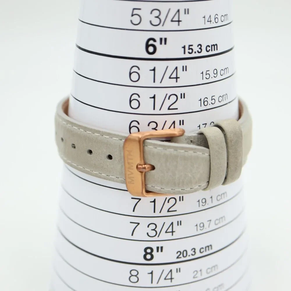 MVMT Women's Beverly Marble Watch 38mm Rose Gold Tone Gray Leather w New Battery